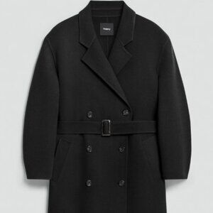 Long Coat in Textured Wool-Cashmere
